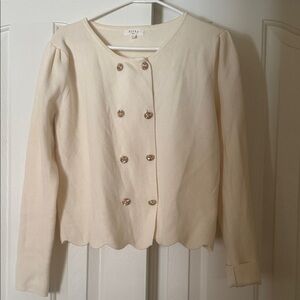 Aritzia Cream Double-Breasted Blazer